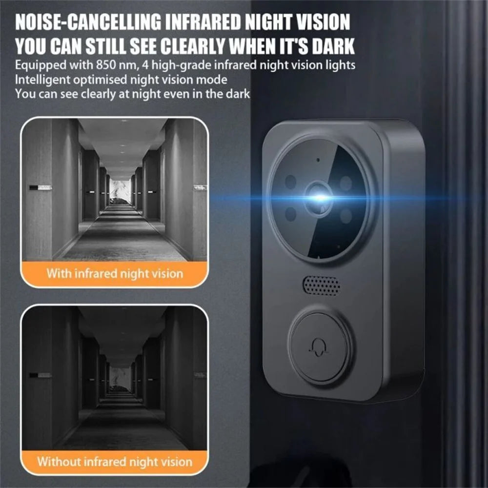 Wireless Video Doorbell Camera Bundle Smart Security with Night Vision 2.4G WiFi HD Motion Detection Cloud Storage