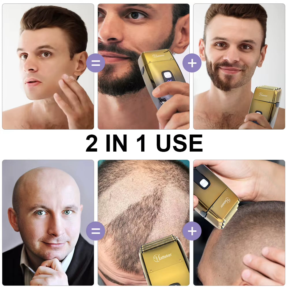 Electric Shaver with Triple-Net Blade Head Waterproof Razor LCD Display Hair Trimming Machine for Men'S Grooming