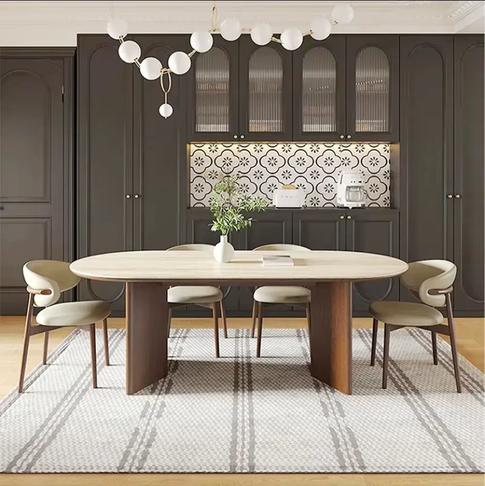 Factory Wholesale Oval Antique Wood Dining Room Table 6 Seater Dining Room Furniture Marble round Table Dining