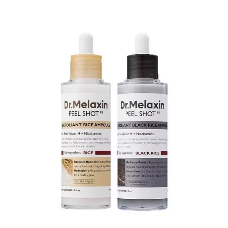 Korean Dr.Melaxin Peel Shot Glow Rice Peeling Ampoule,Soft Exfoliating Face Body Scrub Pore Shrinking Serum Skin Care Products