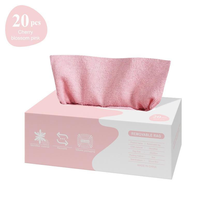 Microfiber Cleaning Cloth Rags in a Box (20 Count) -7.9" X 7.9" Reusable Microfiber Towels for Cars - Edgeless Terry Towels,Small Microfiber Towel for Home, Kitchen (Gray&Pink)