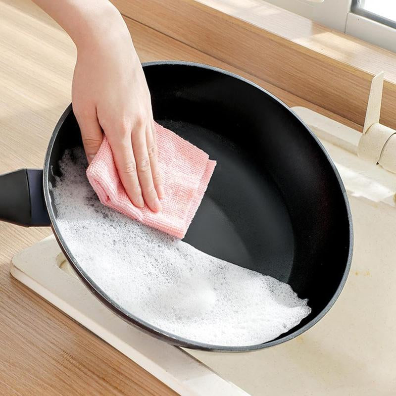 Microfiber Cleaning Cloth Rags in a Box (20 Count) -7.9" X 7.9" Reusable Microfiber Towels for Cars - Edgeless Terry Towels,Small Microfiber Towel for Home, Kitchen (Gray&Pink)