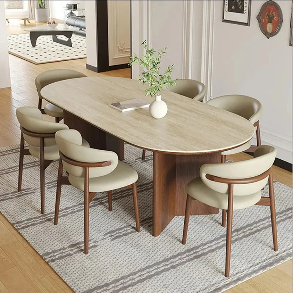 Factory Wholesale Oval Antique Wood Dining Room Table 6 Seater Dining Room Furniture Marble round Table Dining