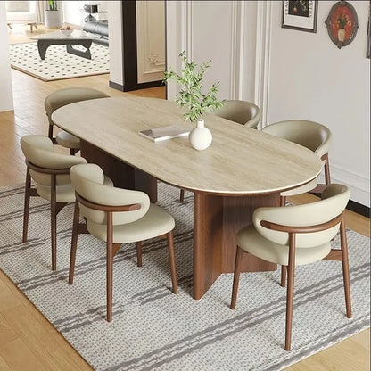 Factory Wholesale Oval Antique Wood Dining Room Table 6 Seater Dining Room Furniture Marble round Table Dining