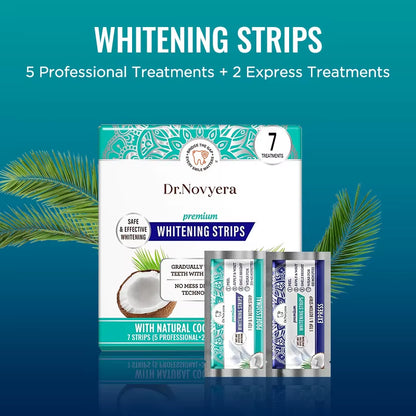 Gurunanda Whitening Strips, 7-Day Treatment (7 Strips per Pack)- Enamel-Safe Strips for Sensitive Teeth - Non-Slip
