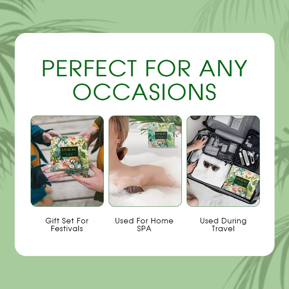 4Pcs Bath & Body Gift Set for Women, Nourishing Home Spa Kit with Body Wash, Bath Bomb, Body Lotion, Hand Cream