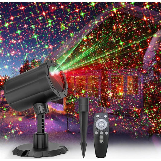 LED Christmas Red & Green Laser Projection Lamp, 2025 New Upgraded, Rotating LED Chip Dynamic Star Patternsrgb Strip Lights Ws2811 Projector, Plug-In LED Light, IP65 Waterproof, Holiday Decoration, Indoor/Outdoor Party Decor
