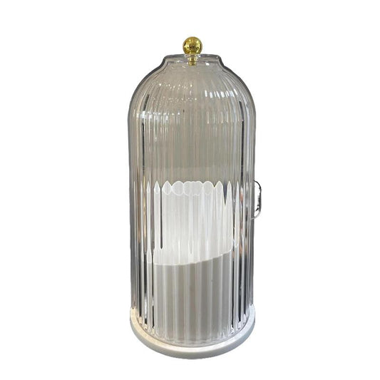 Makeup Brush Holder Organizer with Lid,360 Rotating Make up Brush Holder with Cover,Dustproof Makup Brush Storage for Vanity Bathroom Countertop, Covered Toothbrush Holder,Dressing Table Essentials,Cosmetic Countertop Caddies,Shower & Sink Storage