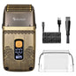 Electric Shaver with Triple-Net Blade Head Waterproof Razor LCD Display Hair Trimming Machine for Men'S Grooming