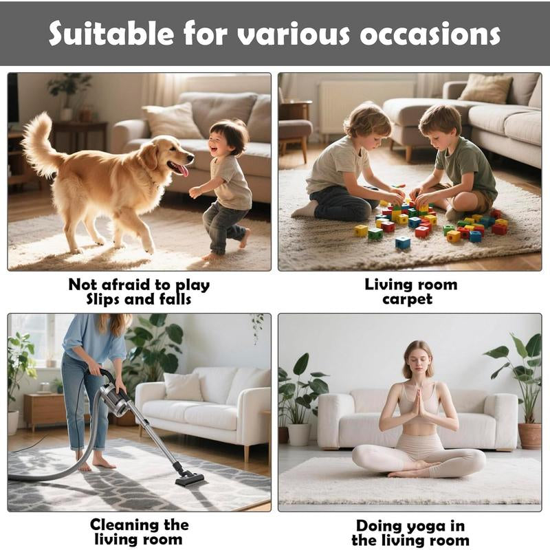 Double-Sided Rug Pad Grippers for Hardwood Floors and Tiles - No Washable Non Slip Adhesive Pads for Area Rugs, Keeping Corners Flat (8Pcs, 2X6 Inch, Carpet Tape)