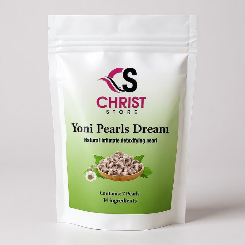 Christ Store Yoni Pearls Dream Organic Natural Base 7 Pearls Bags for Intimate Detoxification 14 Ingredients