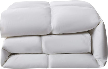 Goose Feather down Fiber Cotton Comforter Queen Size - 100% Cotton Duvet Insert - Hotel Luxury Hypoallergenic Bedding Comforter All Season Medium Warmth 90 X 90 Inch White