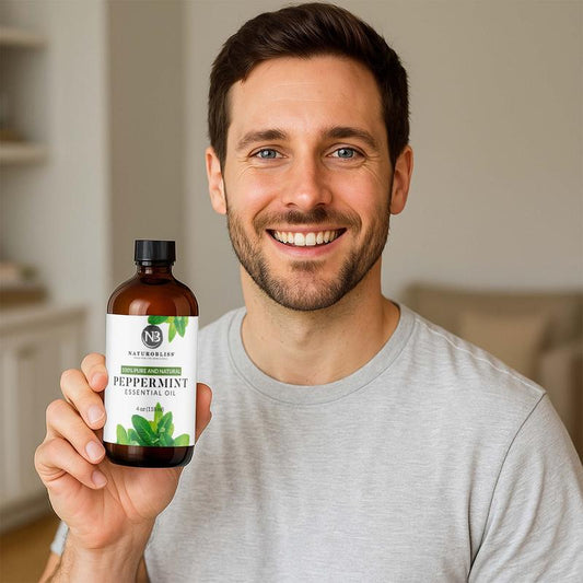 Naturobliss Peppermint Organic Essential Oil 4Oz 100% Pure Natural Aromatherapy for Hair Growth, Headache Relief, Sinus Support, DIY Beauty, Energy Focus Boost & Natural Skin Care & Respiratory Health Therapeutic
