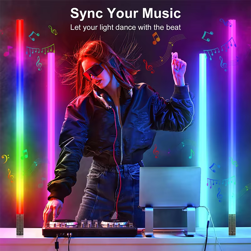 Modern Floor Lamp with Music Sync & 16 Million DIY Colors Dual Control via APP & Remote USB Music Synchronization for Bedroom Living Room Gaming Room