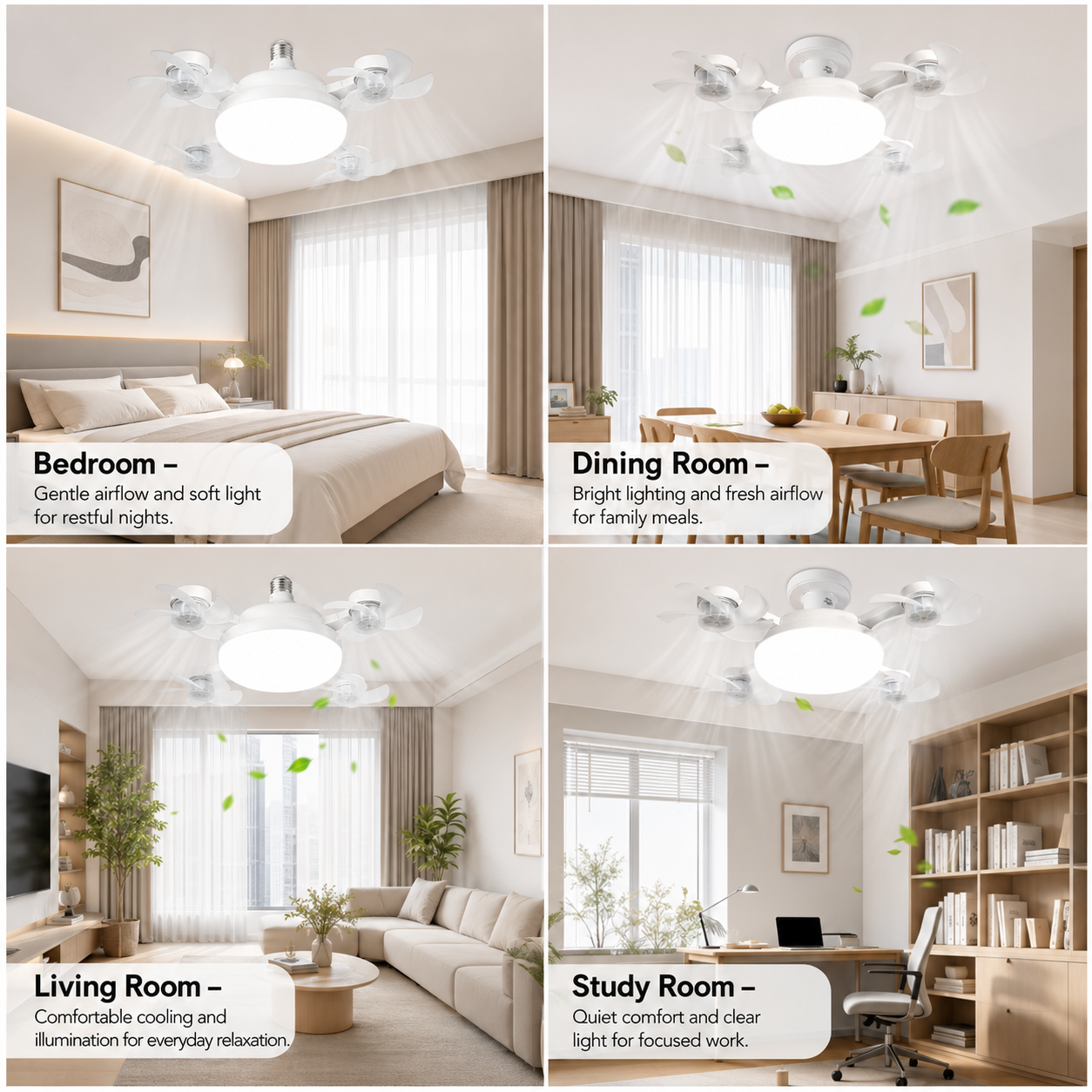 Modern Fan Light Drone Style E27 Bulb with Remote Control, RGB 3-Speed Ceiling Lamp for Bedroom & Dining Room ZeeDealAura
