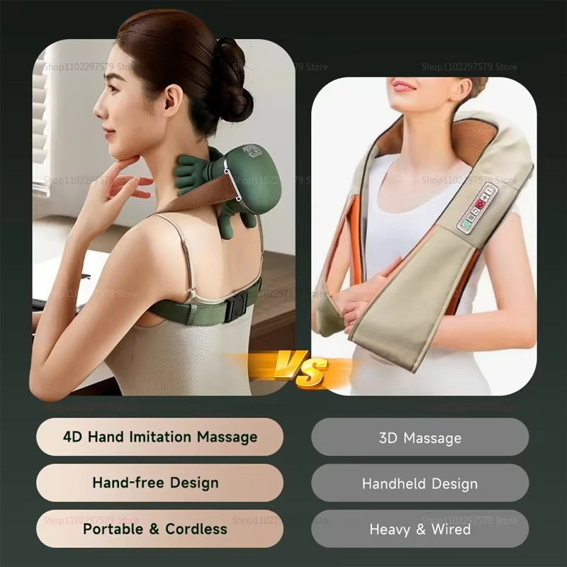 © Original Neck & Shoulder Massager – Automatic Deep Tissue Finger Press Massage Machine, Rechargeable Cordless Neck Pain Relief Massager for Home & Office