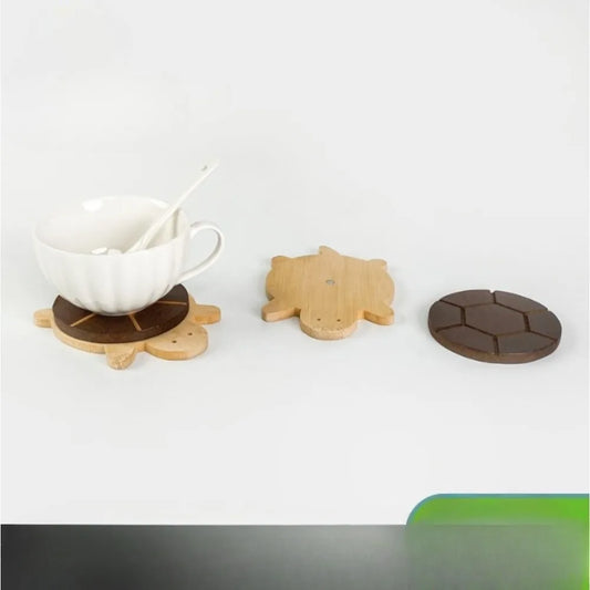 Creative and Cute Shape Black Walnut Solid Wood Turtle Insulation Mat Kettle Tea Coaster Tableware Anti-scald Table Ornaments