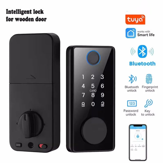 Smart Deadbolt Locks of Tuya Digital Smart Card Code Electronic Lock Bluetooth Biometric Fingerprint Password keyless Entry Door
