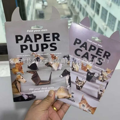 50 Sheets Creative DIY Origami Paper Set – Animal Folding Craft Kit for Kids | Cats, Dogs & Dinosaur Art Gift