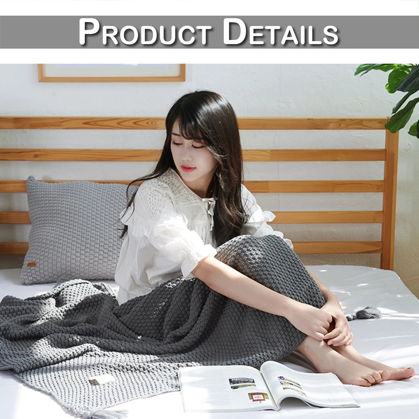 Knitted Throw Blanket for Sofa Couch Super Soft Decorative Blanket for Bed Living Room Solid Chair Tassels Blankets Bedspread