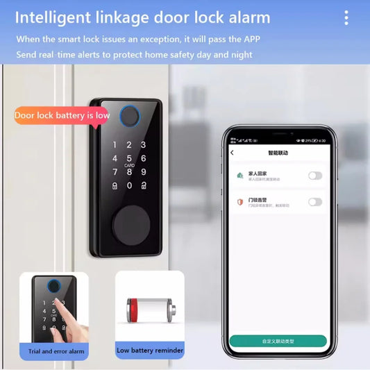 Smart Deadbolt Locks of Tuya Digital Smart Card Code Electronic Lock Bluetooth Biometric Fingerprint Password keyless Entry Door