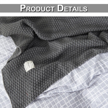 Knitted Throw Blanket for Sofa Couch Super Soft Decorative Blanket for Bed Living Room Solid Chair Tassels Blankets Bedspread