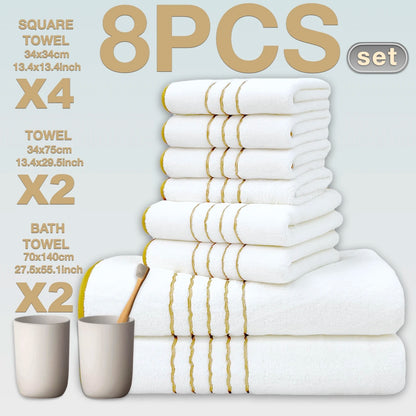 8-Piece Premium Bath Towel Set - Hotel Collection with Plush, Absorbent & Fast-Drying Towels, Bathroom Essentials for Luxury Home