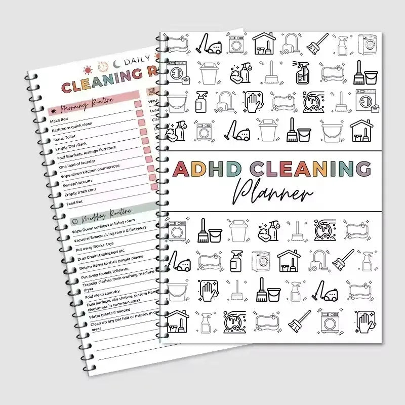 ADHD Cleaning Planner Bundle – Includes Home Cleaning Schedule, Weekly, Monthly, Year-Round Cleanliness Tips, Family Chore Chart
