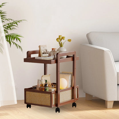 Modern Brown Coffee Table with Storage and Wheels | Top Design for Sofa Side Living Room Organizer