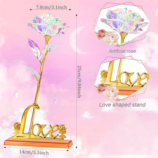 Zeedealaura 24K Gold Foil Artificial Rose Flower – Everlasting Luxury Valentine’s Day & Christmas Gift for Wife, Mother & Loved Ones