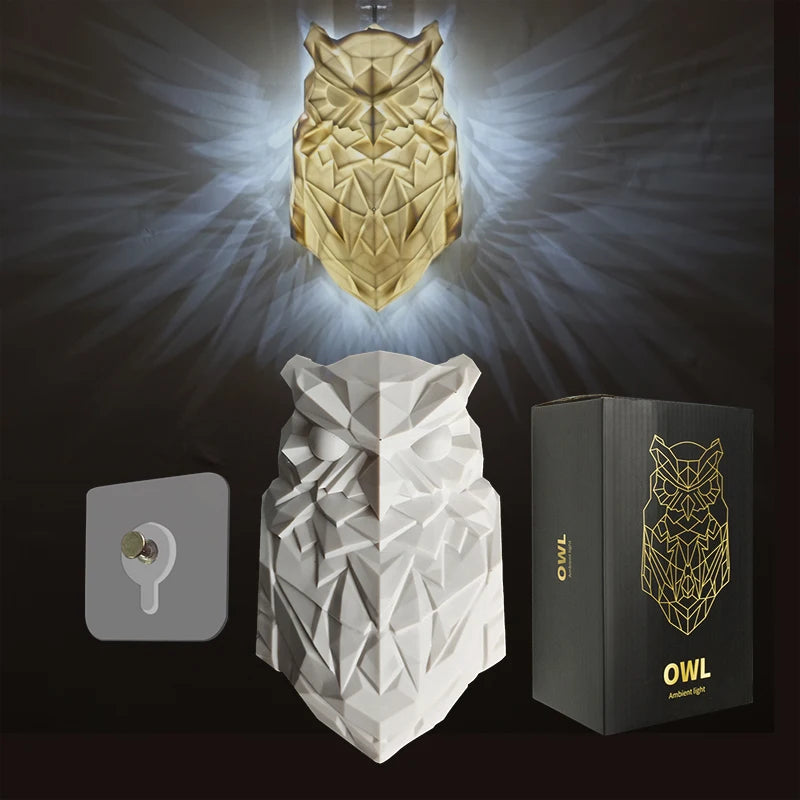 Halloween 3D Animal Wall Light – Owl & Eagle Projector Night Lamp for Spooky Party Home Decor