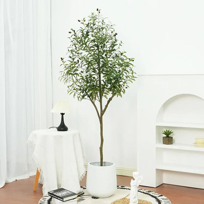 Large Artificial Olive Tree in Pot – Realistic Faux Green Plant for Home, Living Room & Nordic Style Interior Decor