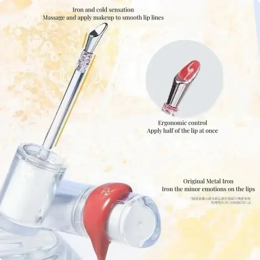 Judydoll Ice Iron Lip Glaze – Mirror Shine Watery Lipstick, Non-Stick Cup, Metal Brush Head Lip Gloss