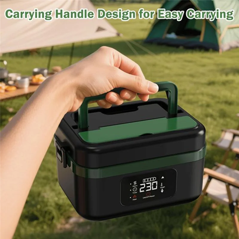 A52Q-Heating Lunch Box Electric For Adults Insulated Self Heating Battery Powered For Men Women Food Warmer AU Plug