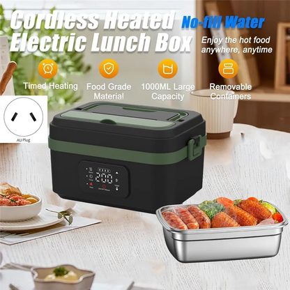 A52Q-Heating Lunch Box Electric For Adults Insulated Self Heating Battery Powered For Men Women Food Warmer AU Plug