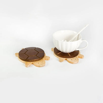 Creative and Cute Shape Black Walnut Solid Wood Turtle Insulation Mat Kettle Tea Coaster Tableware Anti-scald Table Ornaments