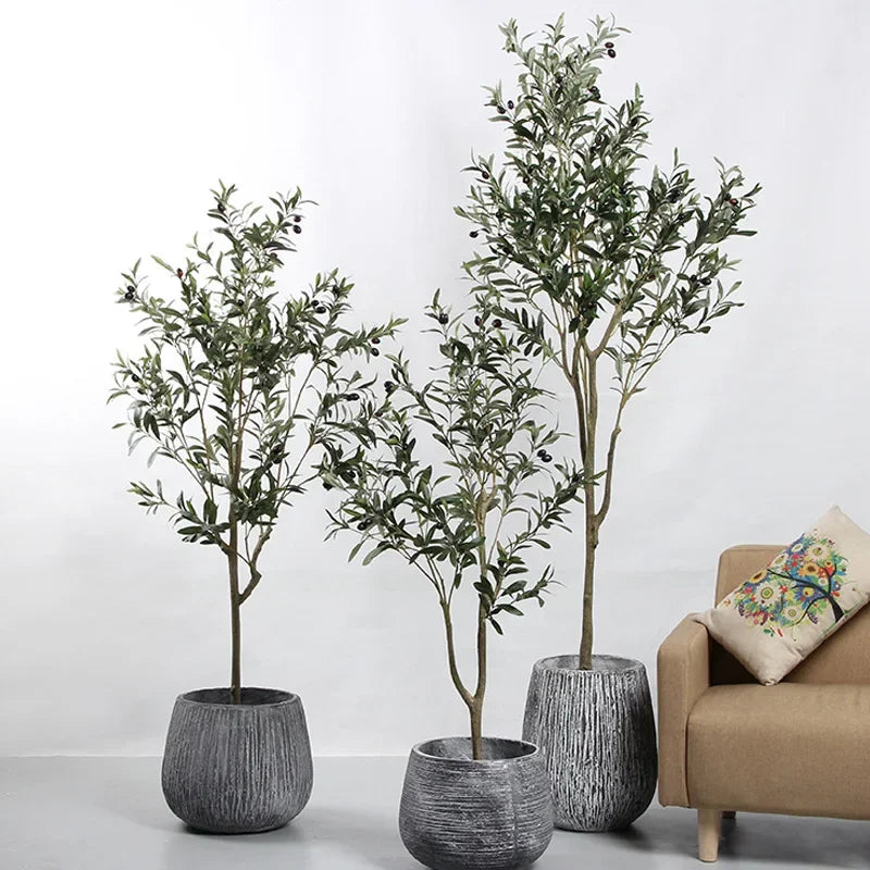 Large Artificial Olive Tree in Pot – Realistic Faux Green Plant for Home, Living Room & Nordic Style Interior Decor