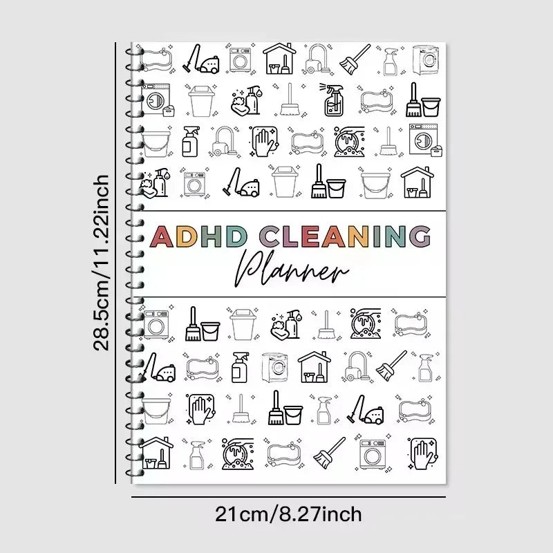 ADHD Cleaning Planner Bundle – Includes Home Cleaning Schedule, Weekly, Monthly, Year-Round Cleanliness Tips, Family Chore Chart