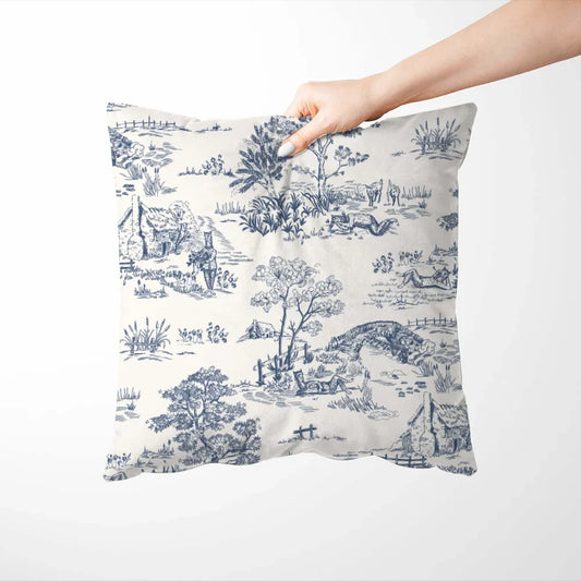 Toile De Jouy Cushion Covers 50x50 & 60x60 – Luxury French Sofa & Bed Pillow Covers | Hyunjin Home Decor