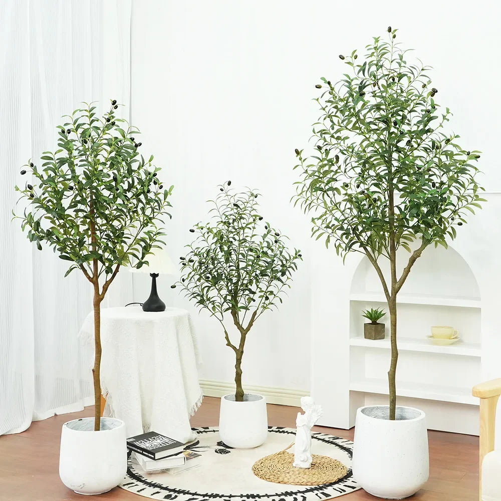 Large Artificial Olive Tree in Pot – Realistic Faux Green Plant for Home, Living Room & Nordic Style Interior Decor
