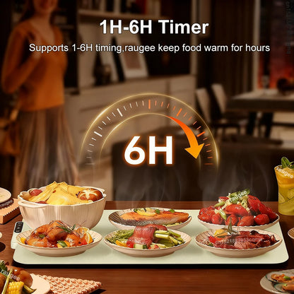 Electric Heating Plate Food Warmer Mat – Foldable Silicone Fast Warming Tray for Dining Table, Coffee & Meal Heater