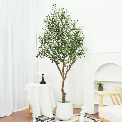 Large Artificial Olive Tree in Pot – Realistic Faux Green Plant for Home, Living Room & Nordic Style Interior Decor