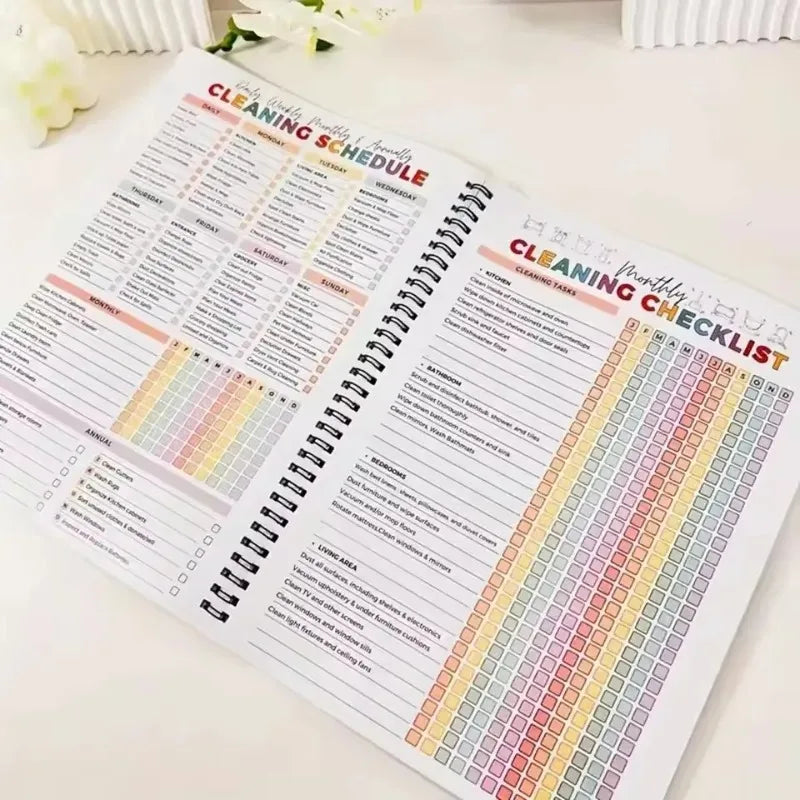 ADHD Cleaning Planner Bundle – Includes Home Cleaning Schedule, Weekly, Monthly, Year-Round Cleanliness Tips, Family Chore Chart