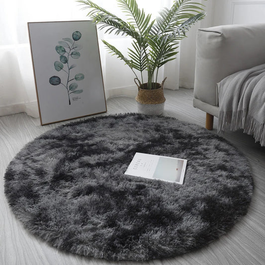 60x60cm Round Soft Faux Artificial Wool Fur Area Rug Living Room Bedroom Floor Shaggy Plush Carpet Home Floor Mat Bedside Rug