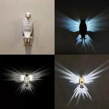 Halloween 3D Animal Wall Light – Owl & Eagle Projector Night Lamp for Spooky Party Home Decor