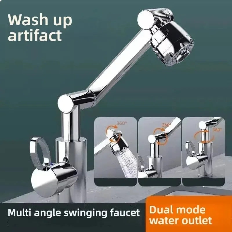1080° Swivel Kitchen Sink Faucet Bathroom Sink Faucet Basin Faucet Multifunction Cold and Hot Water Tap
