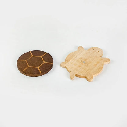 Creative and Cute Shape Black Walnut Solid Wood Turtle Insulation Mat Kettle Tea Coaster Tableware Anti-scald Table Ornaments
