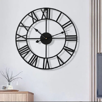 Modern Style 40cm 3D Round Accurate Silent Wall Clocks Roman Numerals Retro Metal Hanging Clock for Living Room 2023 Home Decor