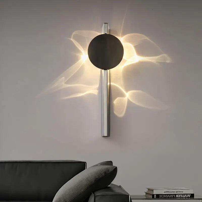 Stainless Rotatable Shadow Art LED Wall Sconce – Creative Corrugated Atmosphere Light for Bedroom, Bedside & Stairs