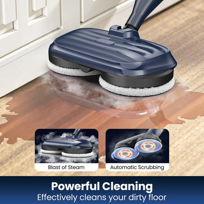 DEVOAC VM6 Electric Rotating Steam Mop & Household Steam Cleaner, 10-In-1 Steam Mop, 3 Adjustable Steam Levels,Floors Clean, Kitchen, Tiles, Walls, Cabinets, Gaps; Fast Heat-Up, Removes Grease and Grime, Multi-Purpose Cleaning Tool